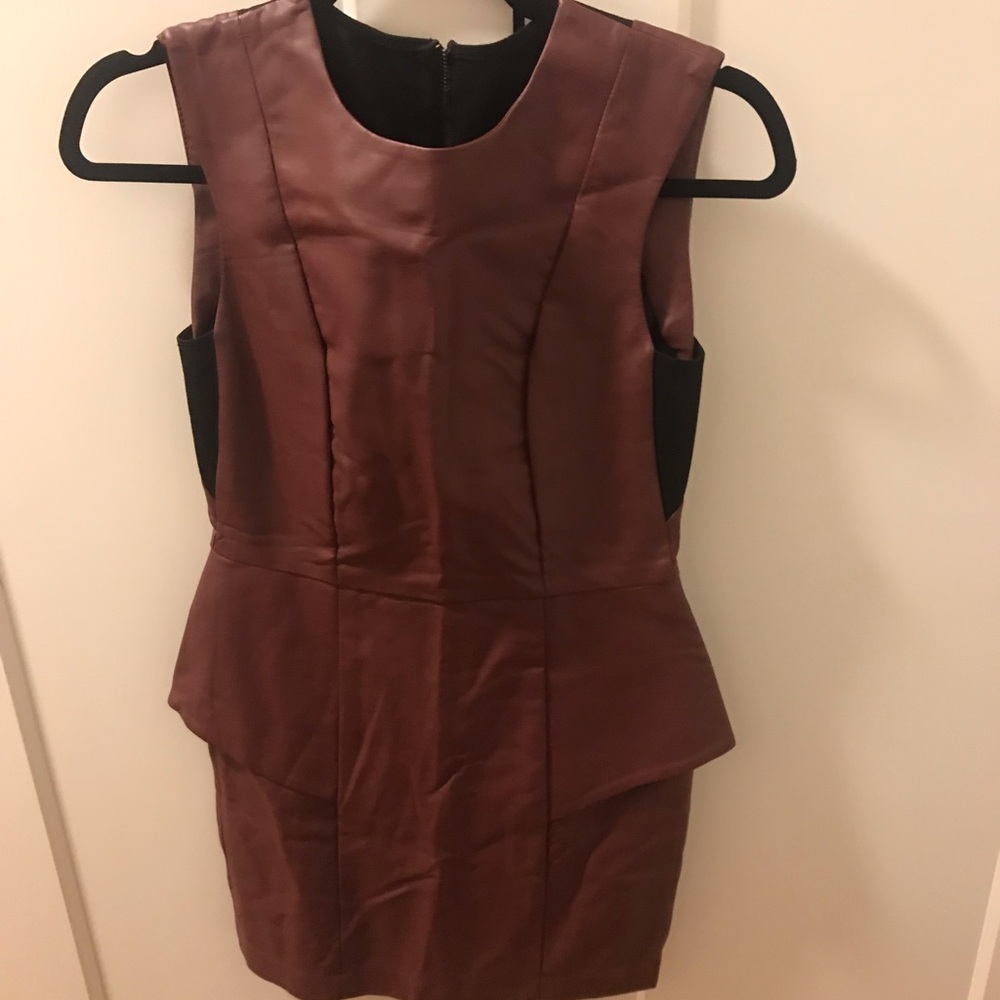 Burgundy leather dress